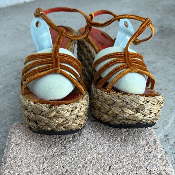 Vintage YSL Velvet Strappy platforms - Picture 4 of 12